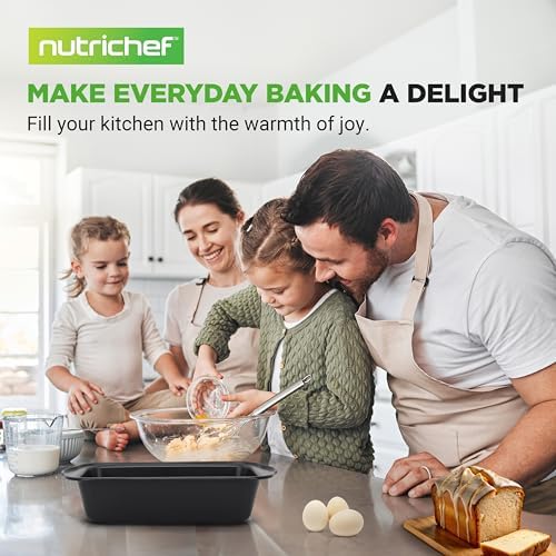 NutriChef Loaf Pans Set of 6 | Non-Stick Premium Bread Pans Quick &