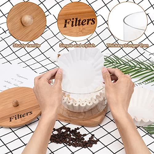 BKYFPQ Coffee Filter Holder with Lid for Coffee Bar Accessories Decor
