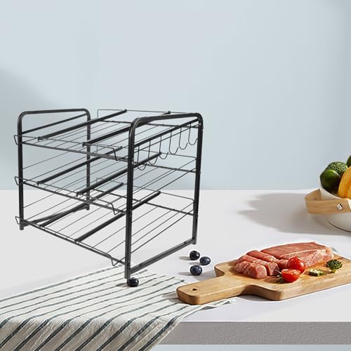 Tier Stainless Steel Soda Can Organizer Rack, Stackable Pantry