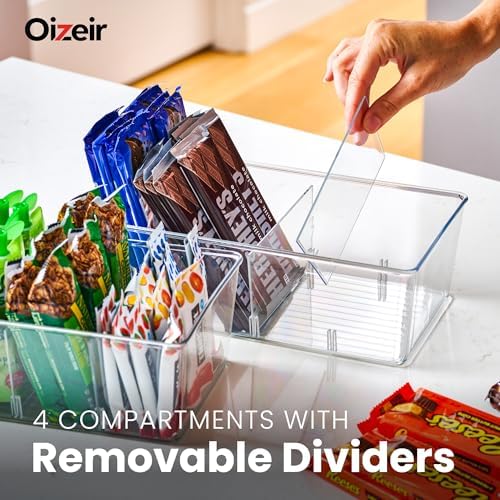Oizeir Clear Pantry Organizer Bins, 8-Pack
