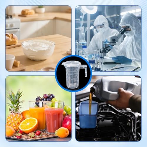 100ml Plastic Graduated Beaker, 2 Pack Oil Measuring Container Liquid