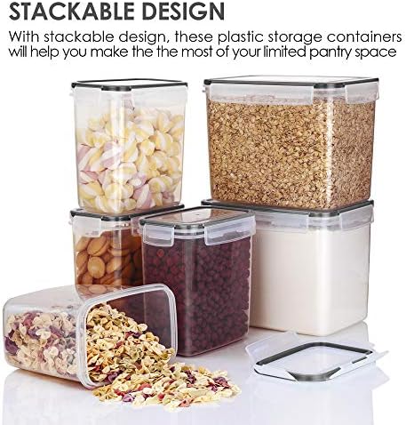 Vtopmart Airtight Food Storage Containers, 6 Pieces, Black