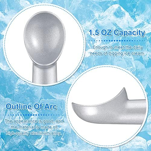 Suclain 3 Pack Ice Cream Scoops 7 Inch Aluminum Scoop Set, Silver