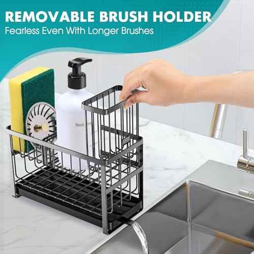 Sinnsally 2-Tier Kitchen Sponge Holder, Black