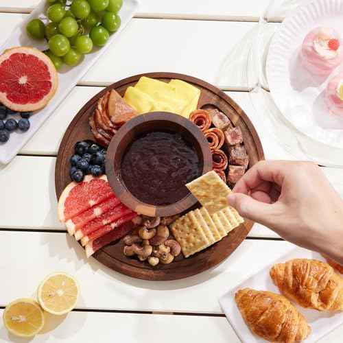 VIVIRBIEN 11in Acacia Wood Cake Stand with Glass Dome&Magnetic