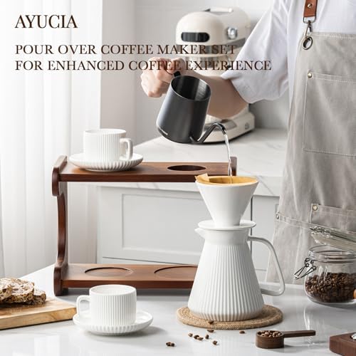 Pour Over Coffee Maker Set, 22OZ Ceramic Dripper