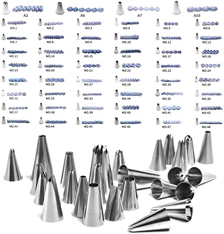FIVETASCake Decorating kit for Beginners-52 Numbered Icing Tips with