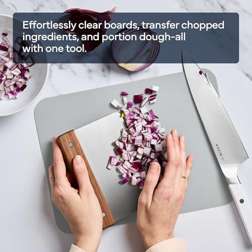 Misen Stainless Steel Bench Scraper - Versatile Food Scraper with