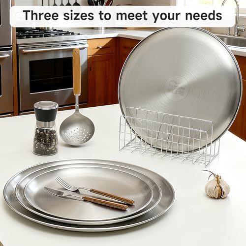 16 Inch Pizza Pan for Oven 2 Pack Stainless Steel Baking Sheet Round