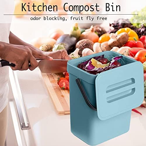 LALASTAR 3L+5L Small Trash Can with Lid, Blue