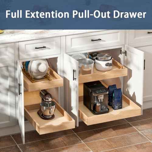 Pull Out Cabinet Drawers - 6x2 Size Options (12-23'W,18-21'D), Pre-Assembled with Soft Close Slides, Solid Beechwood, Easy Installation (14'W x 21'D)