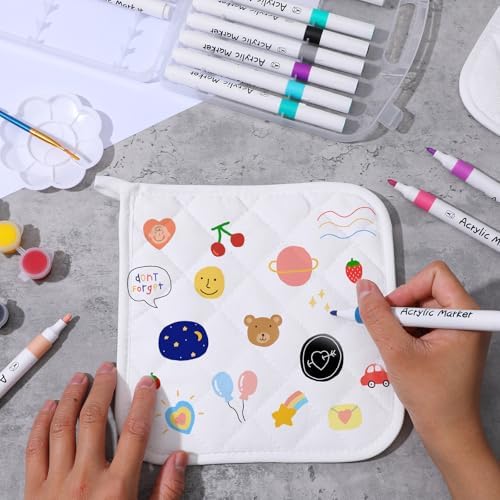 40 Pcs Pot Holder Bulk Craft Set with 24 Color Markers