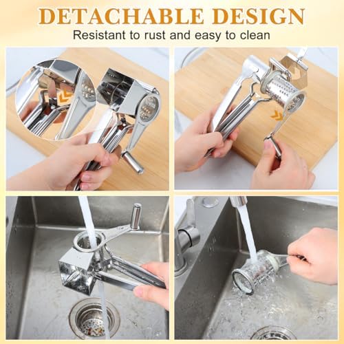 PRETYZOOM Stainless Steel Manual Rotary Cheese Grater