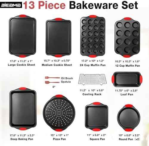 BIEAMA 13-Piece Baking Pans Sets, Nonstick Bakeware Sets