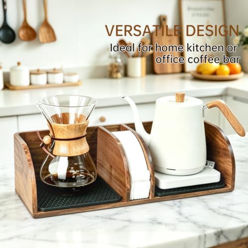 Acacia Coffee Bar Station Organizer Stand for Chemex Maker