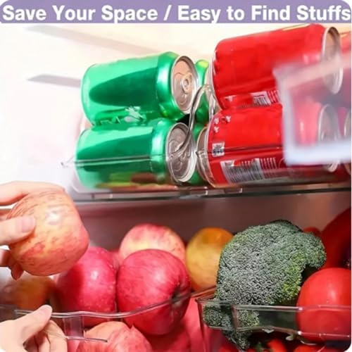 3pcs Drink Dispenser Organizer for Refrigerator, Clear Plastic
