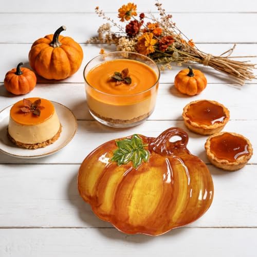 Whaline 6.1 Inch Fall Spoon Rest, 3D Pumpkin Shaped, Harvest Kitchen