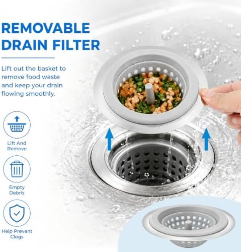 2-Pack Kitchen Silicone Sink Drain Strainer, Universal Kitchen Sink