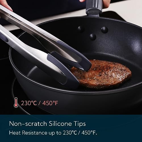 KITCHENDAO 12 Inch Silicone Kitchen Tongs