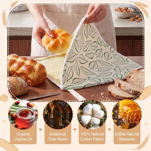 Reginary 3 Pack XL Beeswax Bread Bags, 17x13 Inch