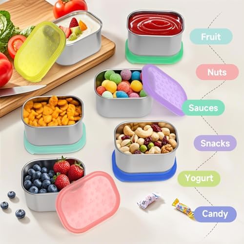 SOPHICO 8oz Kids Snack Containers with Silicone Lid, 1 Cup for School