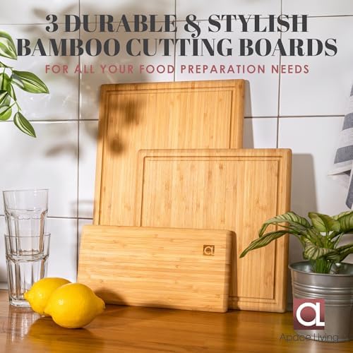 Chorus Bamboo Cutting Board Set with Juice Groove (Set of 3)