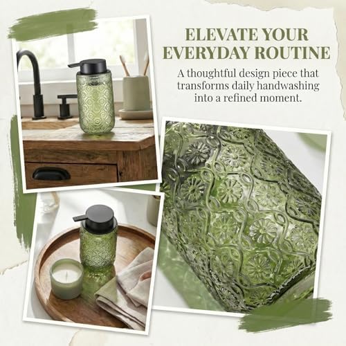 Green Glass Foaming Hand Soap Dispenser