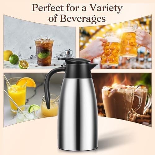 Essenya 2 PCS 68 OZ Thermal Coffee Carafe, Insulated Stainless Steel