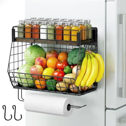 Magnetic Spice Rack for Fridge with Paper Towel Holder