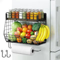 Magnetic Spice Rack for Fridge with Paper Towel Holder