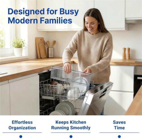 Slim Dishwasher Silverware Basket, 304 Stainless Steel