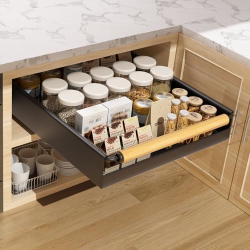 Pull Out Cabinet Organizer, 15.3'' Deep Expandable Slide Out Cabinet