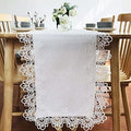 Lace Tablecloth Rectangle Fabric Washable Off White 16x70inch