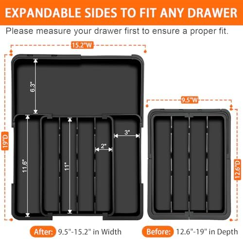 Spaclear Expandable Silverware Drawer Organizer