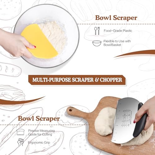 Sourdough Starter Kit,9''Round Proofing Basket,36oz Sourdough Starter