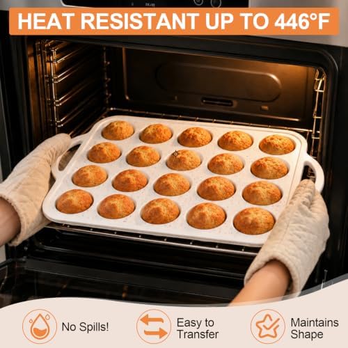 4 Pack Silicone Mini Muffin Pans for Baking with Metal Reinforced