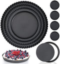 Ziliny 8 Pcs Tart Pan with Removable Bottom, Round Fluted Quiche Pans