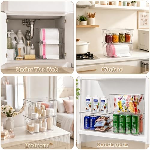 Soddeph Stackable Trash Bag Dispenser with Clear Lid Multi-Use