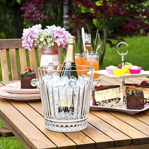 2-Liter Party Ice Bucket, Portable Cocktail Bar Beverage Bucket, Glass