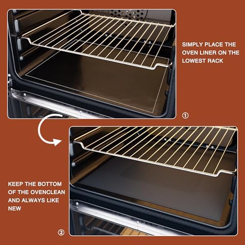 PrettyCare Oven Liners for Bottom of Oven - 2 Pack Large Heavy Duty