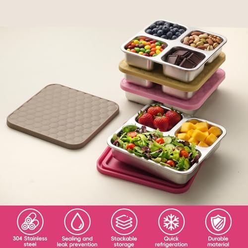 Tanjiae Stainless Steel Snack Box for Kids & Toddlers, 20oz