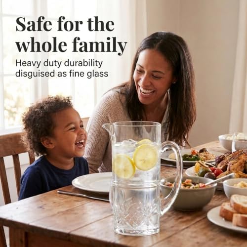 Godinger Pitcher, Acrylic Water Pitcher with Handle, Water Jug