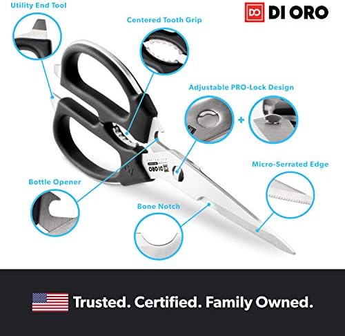 DI ORO Kitchen Shears - Heavy-Duty Stainless Steel Scissors