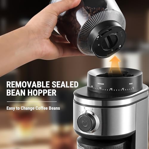 AYCHIRO Electric Conical Burr Coffee Grinder, 30 Settings