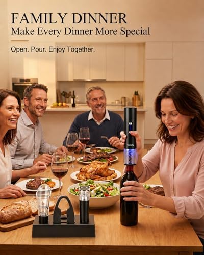 Yomety Rechargeable Electric Wine Opener Set with Base, Electric