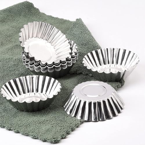 Tosnail 50 Pieces Aluminum Egg Tart Mold Small Tart Pie Tin Mini