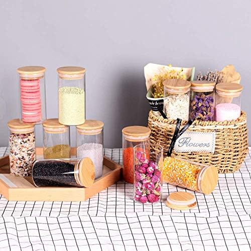 Tzerotone 12 Pcs Glass Spice Jars - 8.5oz Empty Small Glass Bottles
