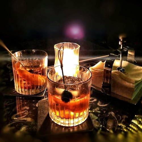 GLASKEY Whiskey Glasses Set of 4,Lead-Free Crystal Old Fashioned