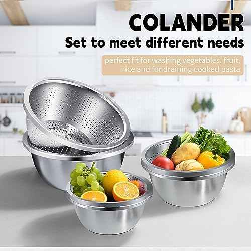 Gulex Colander Stainless Steel 4-quart with Bowls,Strainer for
