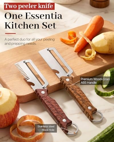 2 PCS Multifunctional Vegetable Peeler for Kitchen, 3-In-1 Stainless